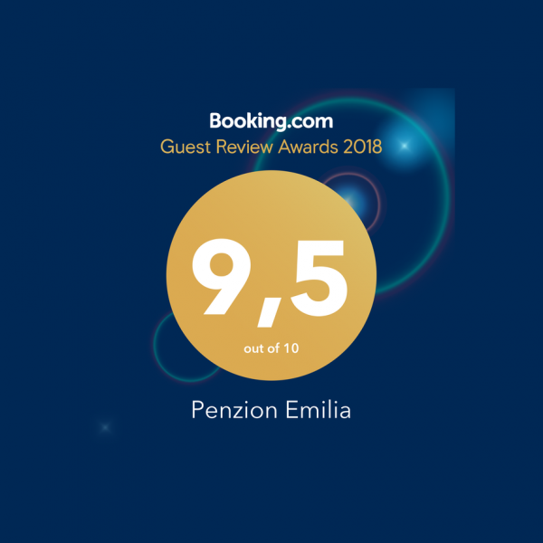 Penzión Emília bol ohodnotený na 9,5 cez booking.com